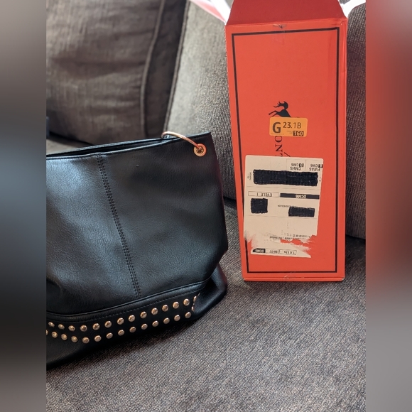 Montana West Black Shoulder Bag with Gold Accents.NWT. - Picture 9 of 10